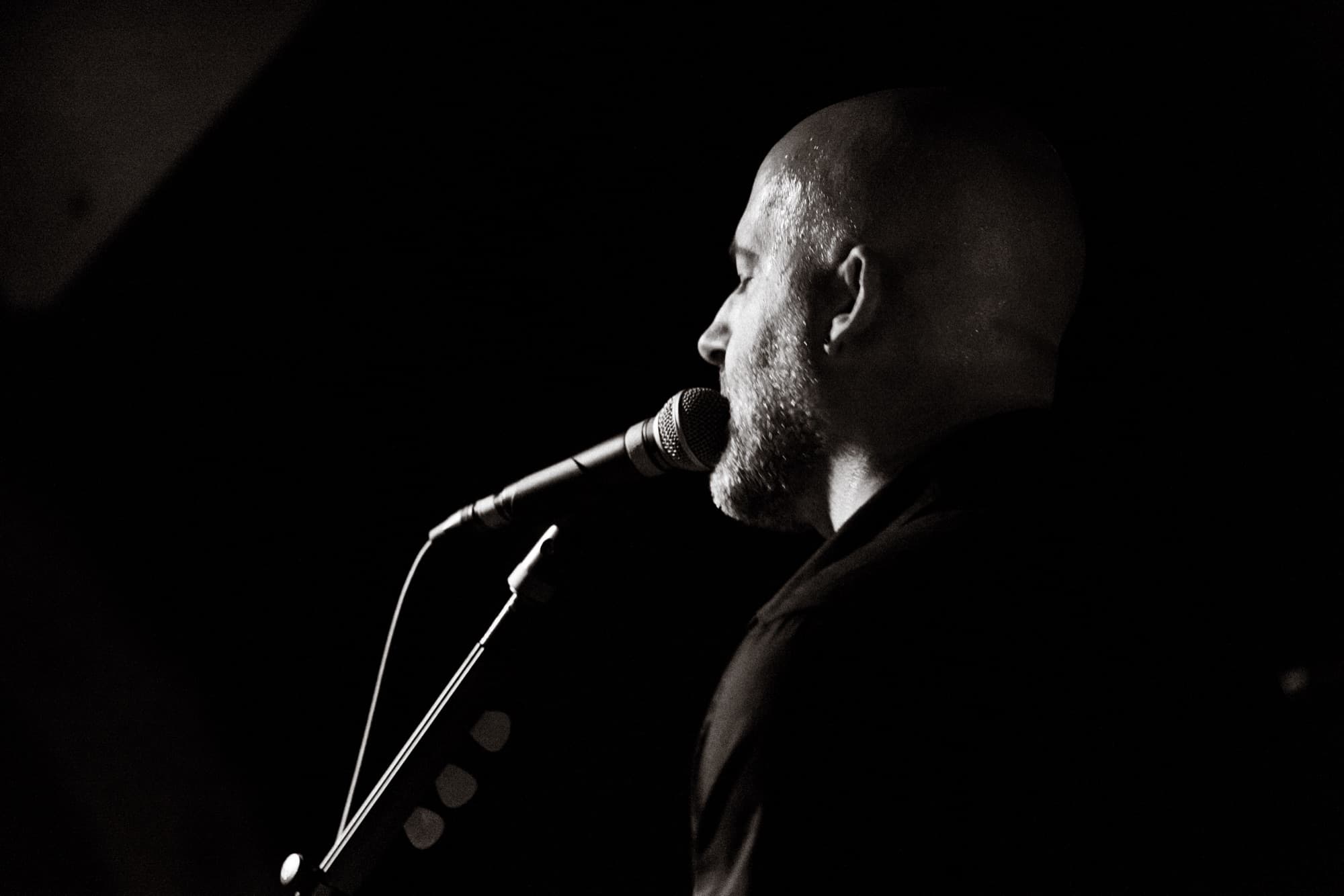 Singer performing at a live event